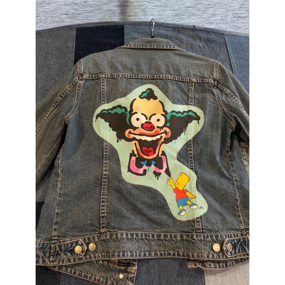 1 of 1 The Simpsons Krusty the Clown Bart Denim Jacket Medium Wash Womens Large